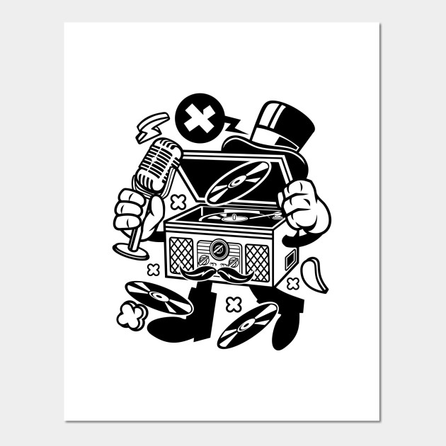 Classic Turntable Cartoon Turntable Posters and Art Prints TeePublic